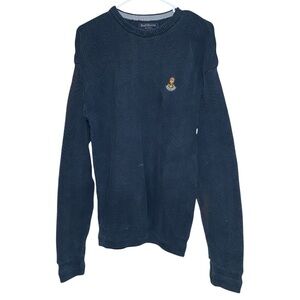 Ruff Hewn 100% Cotton Textured Ribbed Sweater Sweater Size Large Dark Blue